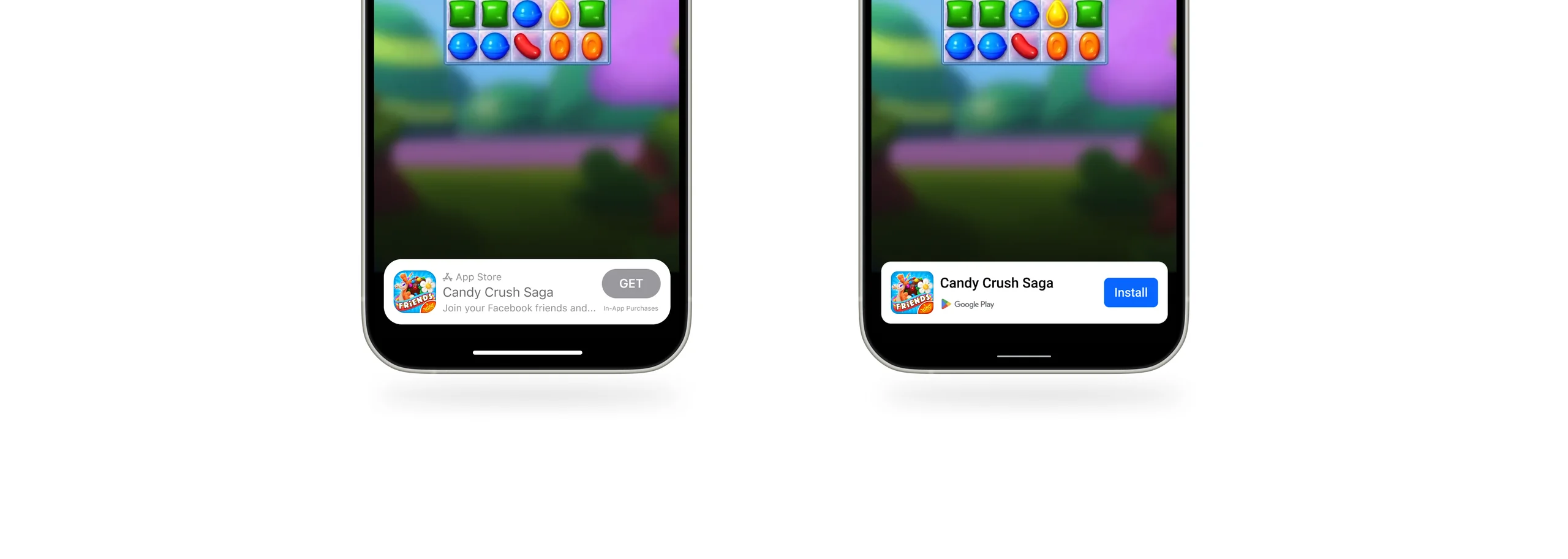 iOS Apple SKOverlay vs Android custom overlay comparison