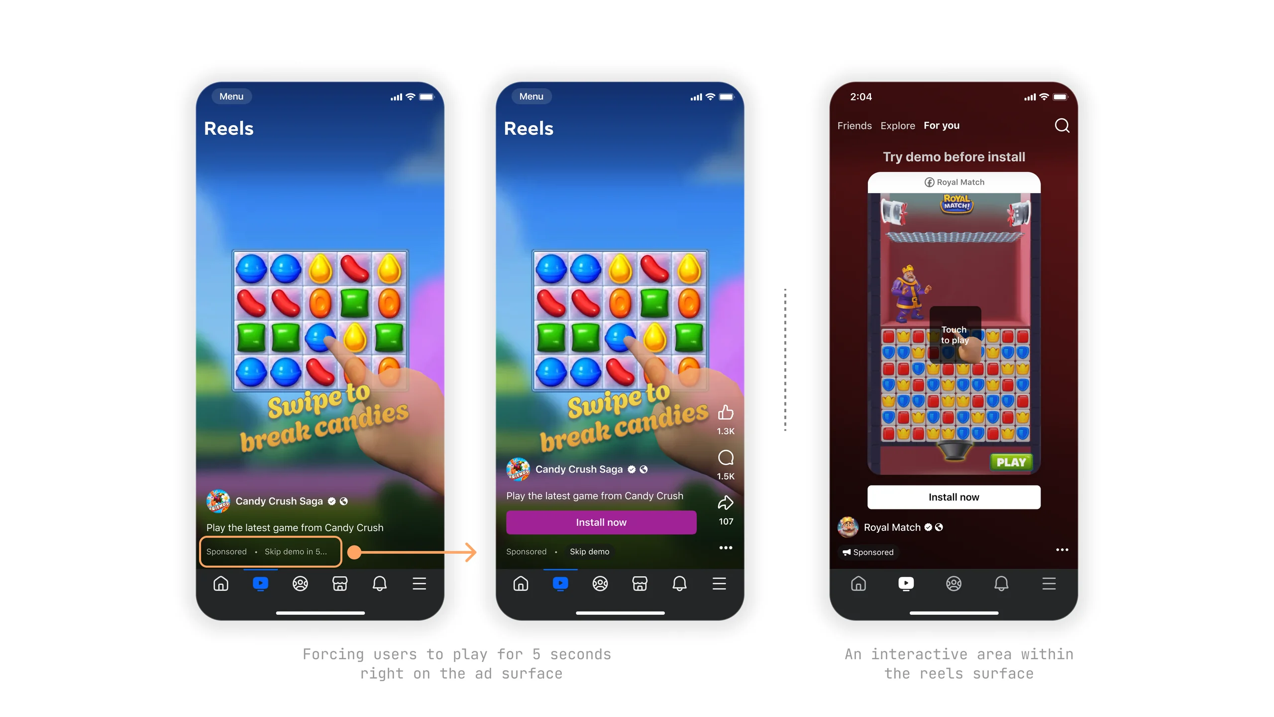 Rejected concept: playables on impression iterations